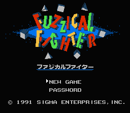 Fuzzical Fighter — Title screen